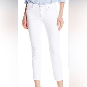 Nwt 7 For All Mankind Clean White Kimmie Crop Sttaight Leg Jeans Size 24